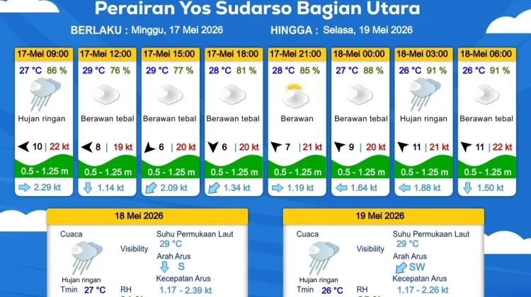 Prakiraan Cuaca Maritim Wilayah Provinsi Papua Selatan