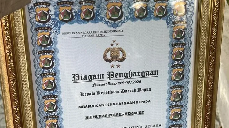Polres Merauke Raih Penghargaan Humas Humanis