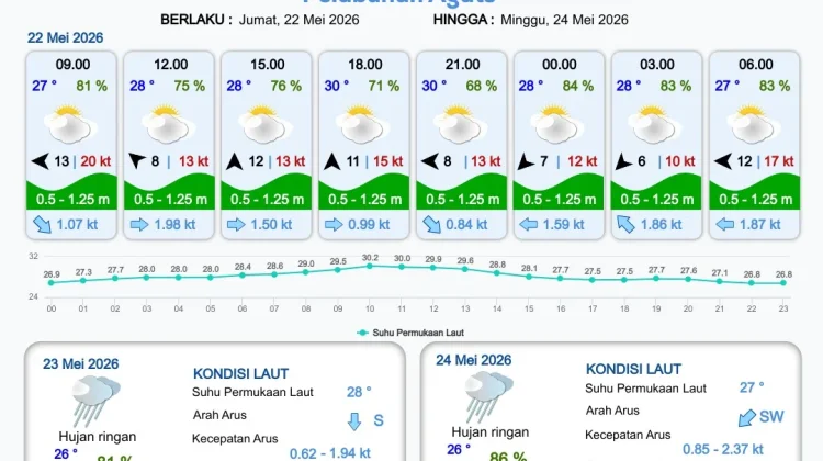 Update Informasi Prakiraan Cuaca Wilayah Pelabuhan Papua Selatan