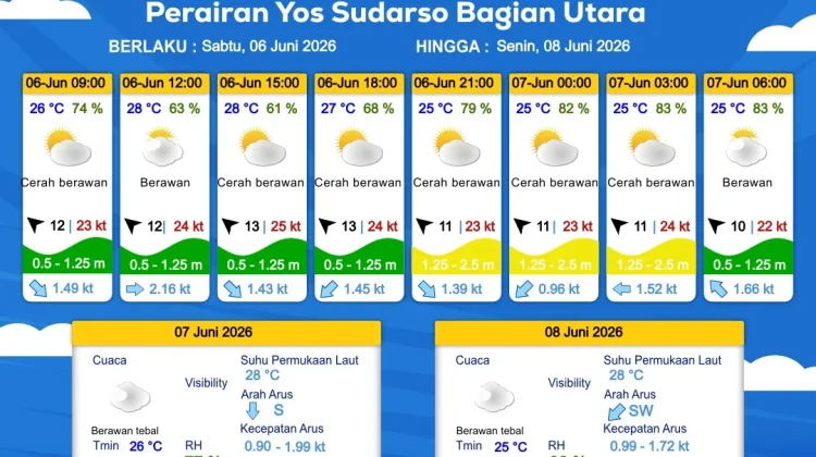 Prakiraan Cuaca Maritim Wilayah Provinsi Papua Selatan
