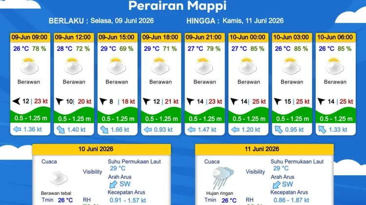 Prakiraan Cuaca Maritim Wilayah Provinsi Papua Selatan