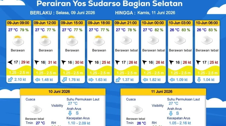 Prakiraan Cuaca Maritim Wilayah Provinsi Papua Selatan