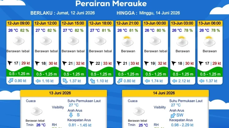 Prakiraan Cuaca Maritim Wilayah Provinsi Papua Selatan
