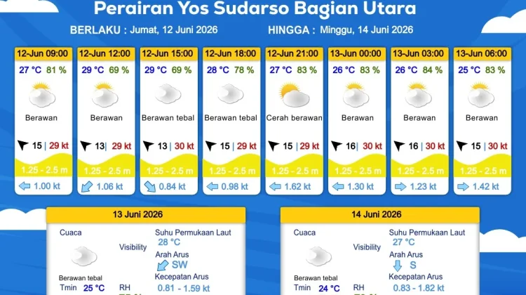 Prakiraan Cuaca Maritim Wilayah Provinsi Papua Selatan