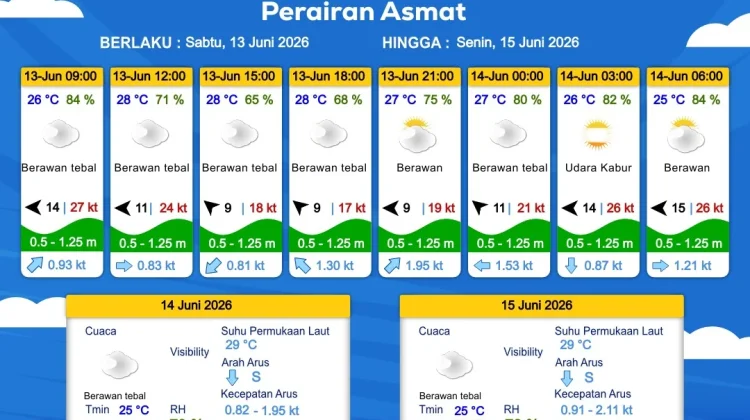 Prakiraan Cuaca Maritim Wilayah Provinsi Papua Selatan
