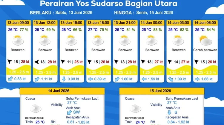 Prakiraan Cuaca Maritim Wilayah Provinsi Papua Selatan