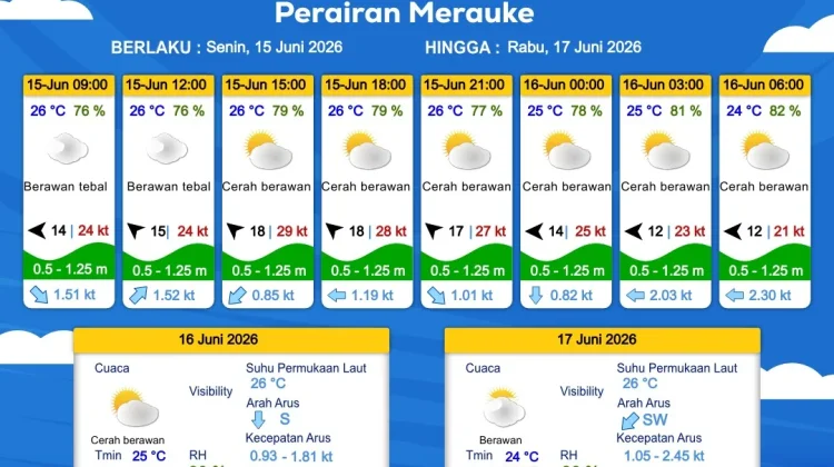 Prakiraan Cuaca Maritim Wilayah Provinsi Papua Selatan
