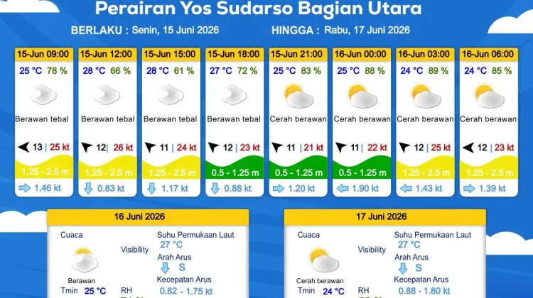 Prakiraan Cuaca Maritim Wilayah Provinsi Papua Selatan