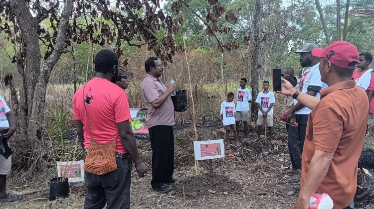 Edoardus Kaize Ajak Masyarakat Wasur Tanam Sagu.