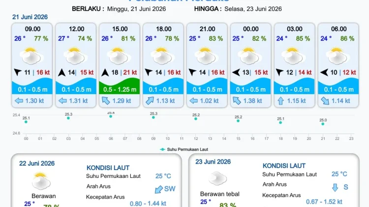 Update Informasi Prakiraan Cuaca Wilayah Pelabuhan Papua Selatan