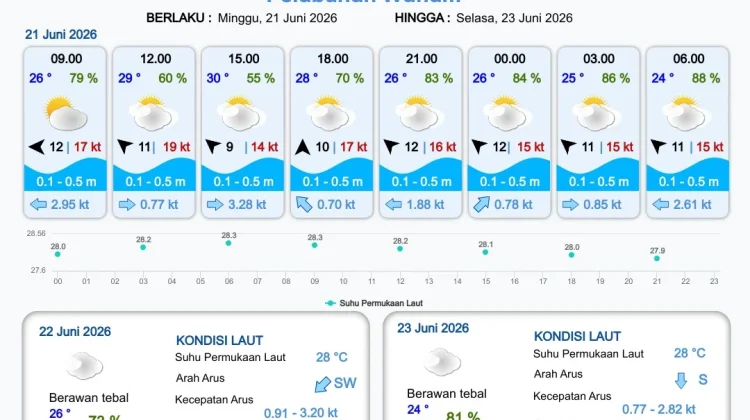 Update Informasi Prakiraan Cuaca Wilayah Pelabuhan Papua Selatan