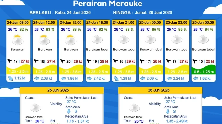 Prakiraan Cuaca Maritim Wilayah Provinsi Papua Selatan