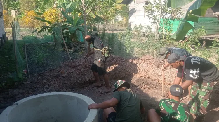 TMMD Ke-129 Kodim 1707/Merauke Mulai Pasang Buis Beton Sumur Galian