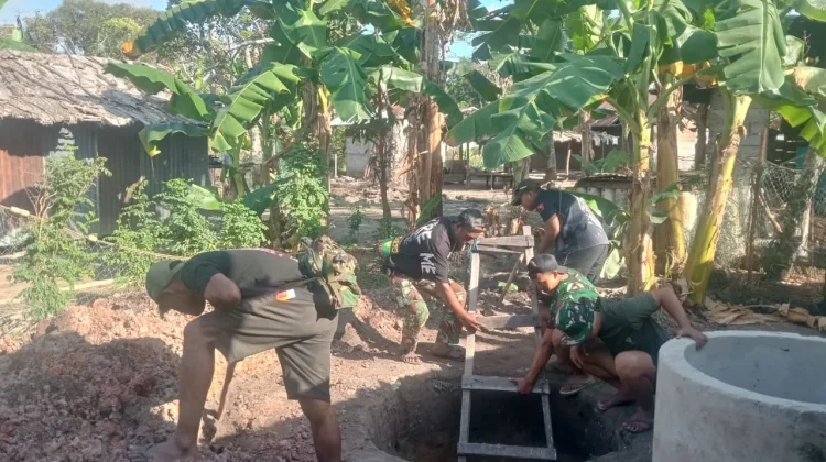 TMMD Ke-129 Kodim 1707/Merauke Mulai Pasang Buis Beton Sumur Galian