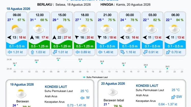 Terkini Informasi Prakiraan Cuaca Wilayah Pelabuhan Papua Selatan