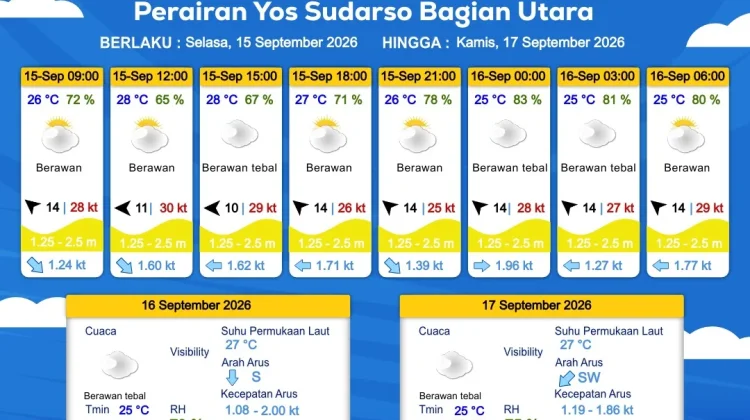 Prakiraan Cuaca Maritim Wilayah Provinsi Papua Selatan