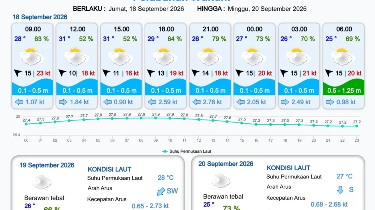 Update, Prakiraan Cuaca Pelabuhan Papua Selatan