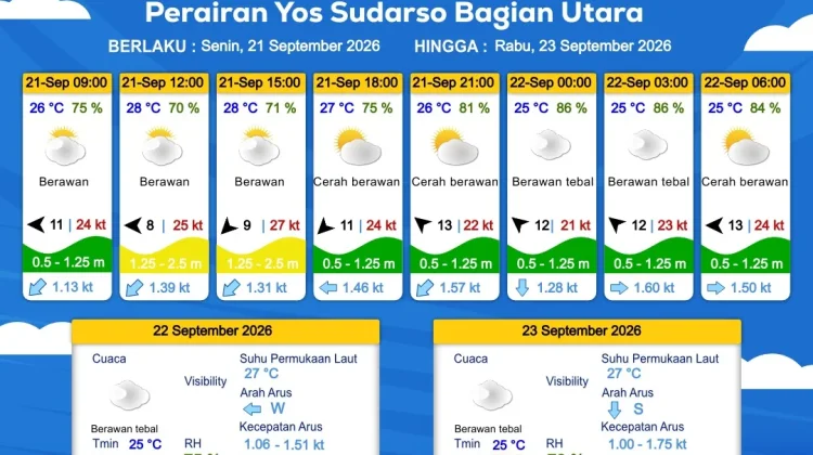 Prakiraan Cuaca Maritim Wilayah Provinsi Papua Selatan