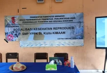 Sosialisasi Kespro di SMP YPPK St. Kizito Kimaam