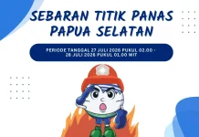 Update, Sebaran Titik Panas di Papua Selatan