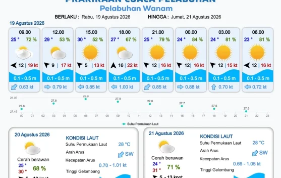 Prakiraan Cuaca Wilayah Pelabuhan Papua Selatan