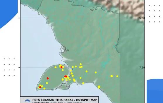 Update, Sebaran Titik Panas di Wilayah Papua Selatan