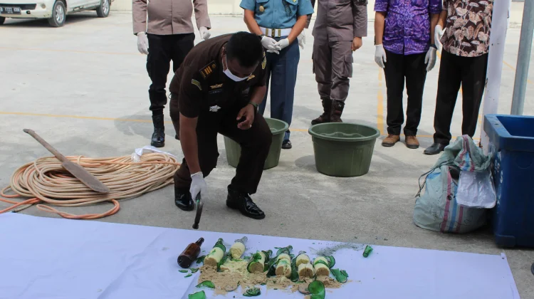 Pemusnahan Barang Bukti Perkara Tipidum di Kejaksaan Negeri Nias Selatan