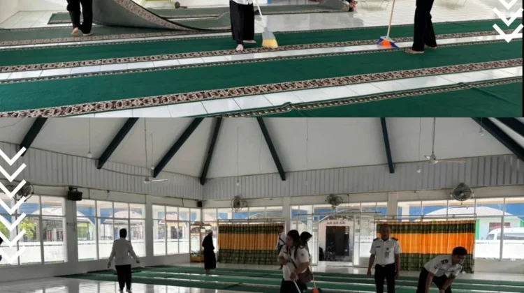 Sambut HBP 62, Lapas Telukdalam Bersihkan Masjid
