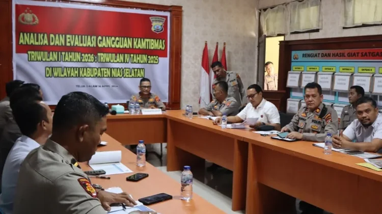 Wakapolres Nias Selatan Evaluasi Situasi Kamtibmas Triwulan Pertama