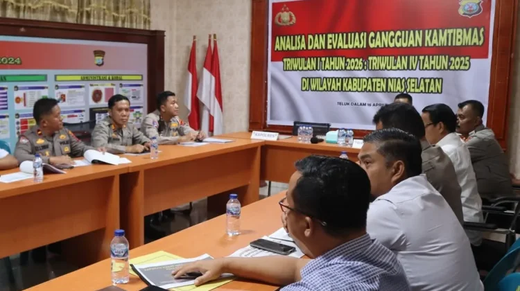 Wakapolres Nias Selatan Evaluasi Situasi Kamtibmas Triwulan Pertama