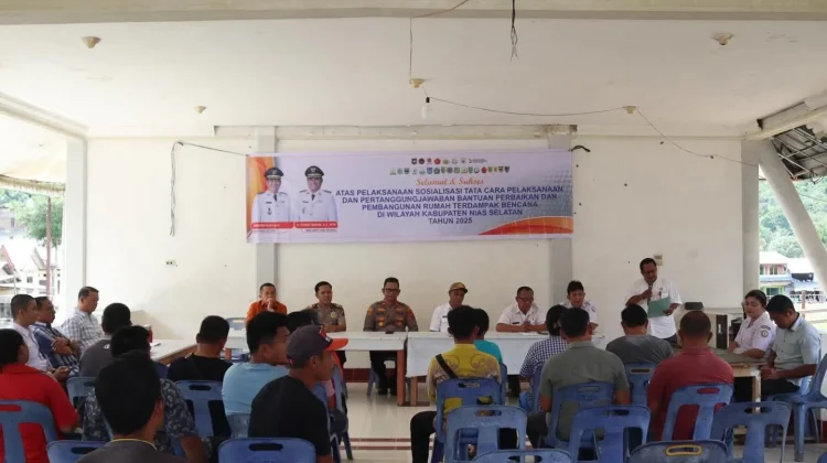 Wakapolres Nias Selatan Hadiri Sosialisasi Perbaikan Rumah Bencana