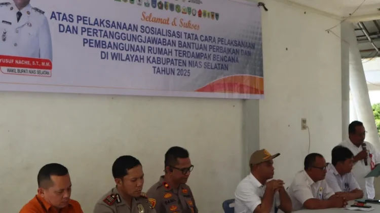 Wakapolres Nias Selatan Hadiri Sosialisasi Perbaikan Rumah Bencana