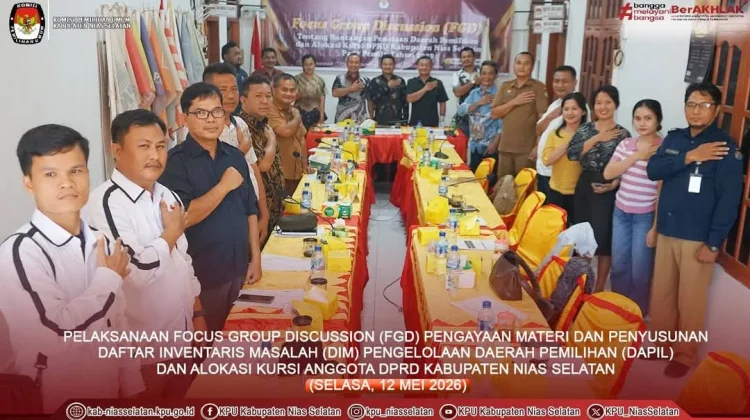Pelaksanaan FGD Penataan Dapil oleh KPU Nisel
