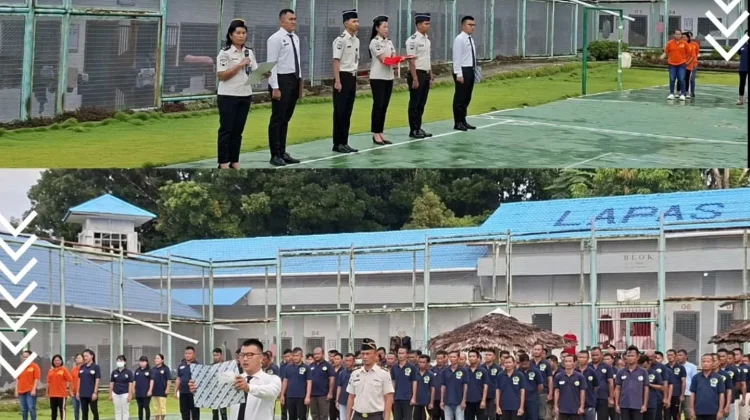Petugas dan Warga Binaan Lapas Ikuti Upacara Harkitnas
