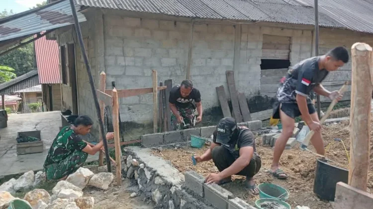 Karya Bakti TNI di Nisel Lanjutkan Pembangunan RTLH