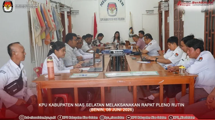 KPU Nias Selatan Gelar Rapat Pleno Rutin