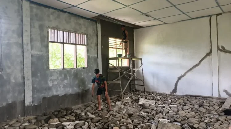 Rehab Tiga Gedung SMP di Nisel Melalui Karya Bakti TNI Terus Berlanjut