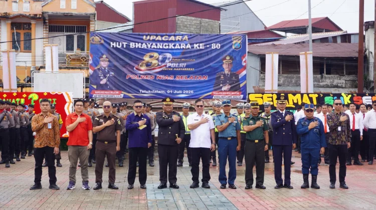 Suasana Akrab Terjalin pada Peringatan HUT Bhayangkara ke-80 Polres Nisel