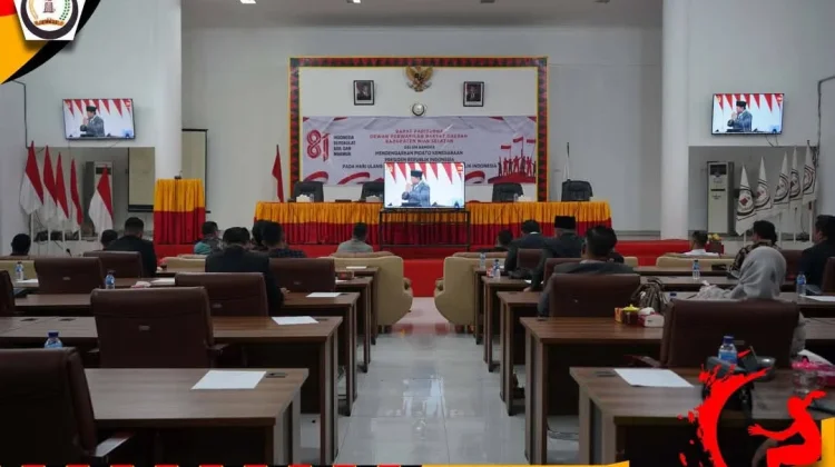 Rapat Paripurna DPRD Nisel untuk Mendengarkan Pidato Presiden jelang HUT KEMRI