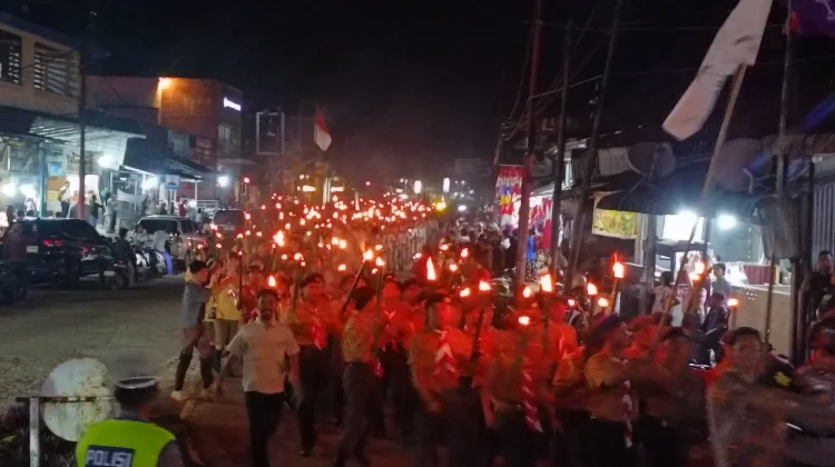 Upacara Taptu dan Pawai Obor Sambut HUT KEMRI ke-81 di Nisel