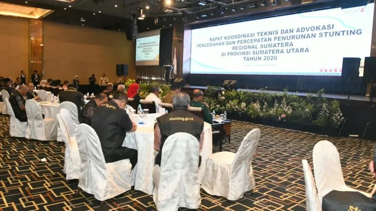 Bupati Nisel Hadiri Rakor Teknis dan Advokasi Penurunan Stunting Regional Sumut