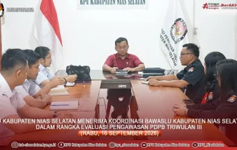 Rakor KPU dan Bawaslu Nisel Bahas Evaluasi PDPB TW III Tahun 2026