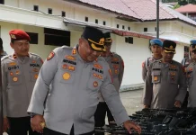 Pengecekan Rutin Senpi Polres Nias Selatan