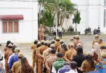 Sekda Nias Selatan Pimpin Apel jelang Purna Tugas