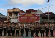 Kapolres Nias Selatan Pimpin Sertijab Kasat Binmas-Kabag SDM