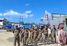 Satpol PP Nias Selatan Tertibkan Dua Pasar Tradisional