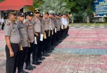 Wakapolres Nias Selatan Pimpin Apel Pagi Personel
