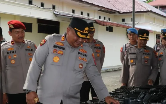 Pengecekan Rutin Senpi Polres Nias Selatan