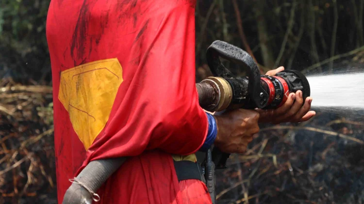 Kenakan Kostum Superman, Remaja di Palangka Raya Berjibaku Padamkan Karhutla