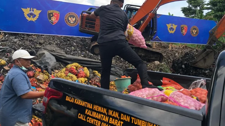 Penampakan Puluhan Ton Pangan Ilegal Dimusnahkan